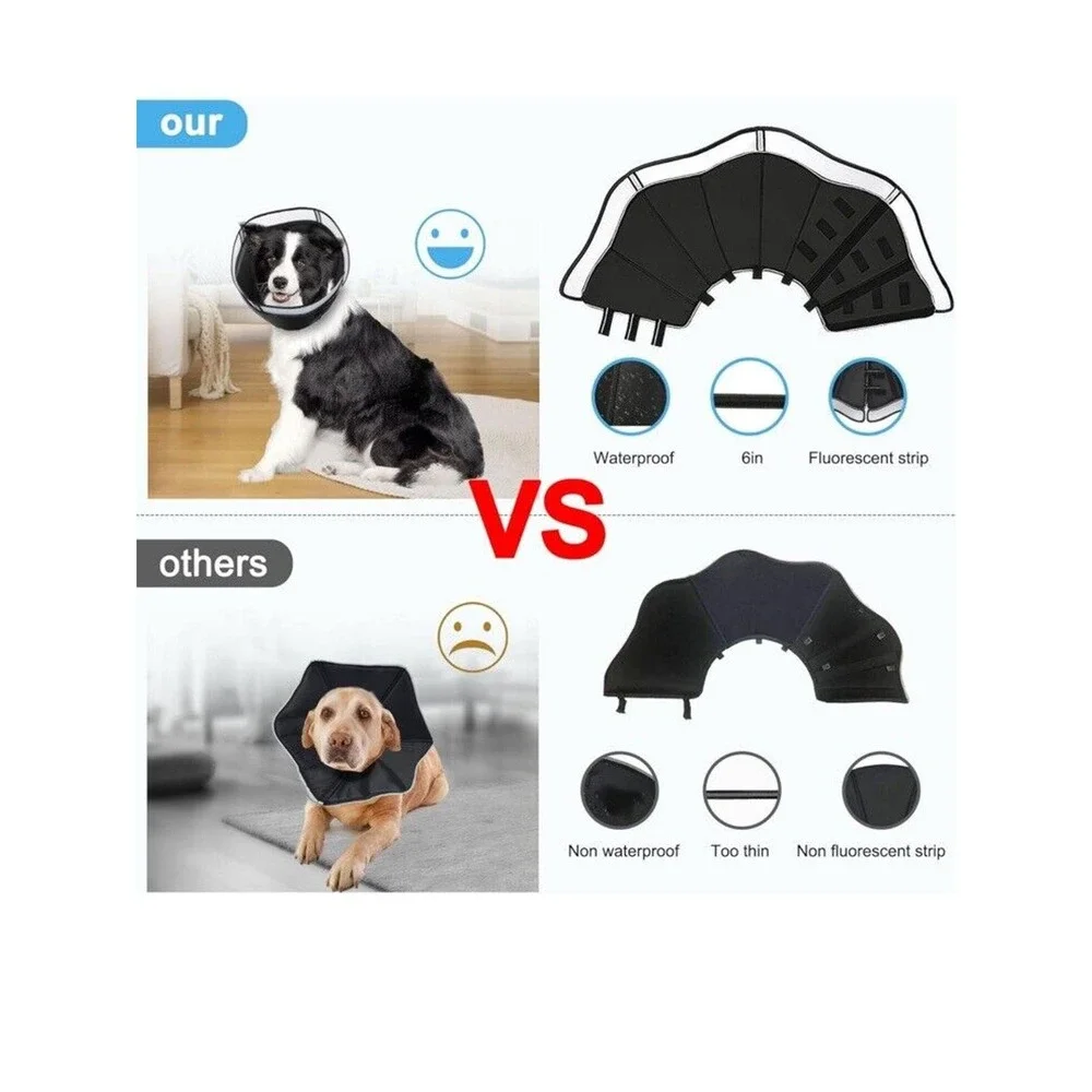 INKZOO Dog Cone Collar After Surgery Soft Pet Recovery Collar for Dogs Sz S M L